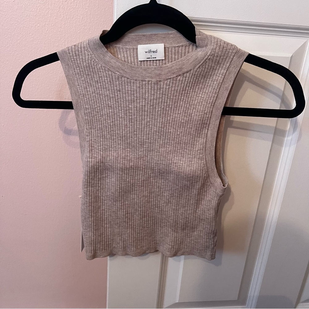 NWT Wilfred Beige Ribbed tank